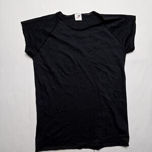 Vintage Women's Black Blank Shirt Top Bantam USA Made Women Large 80s